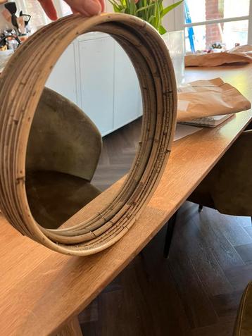 Spiegel rond - Bamboe Rotan Hout beschikbaar voor biedingen
