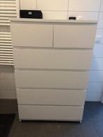 Ikea MALM Ladekast 6 lades, wit, 80x123 cm, Ophalen, 5 laden of meer, 100 tot 150 cm, 50 tot 100 cm