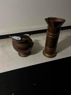 Antieke Koperen Emmer en Vaas, Ophalen, Koper