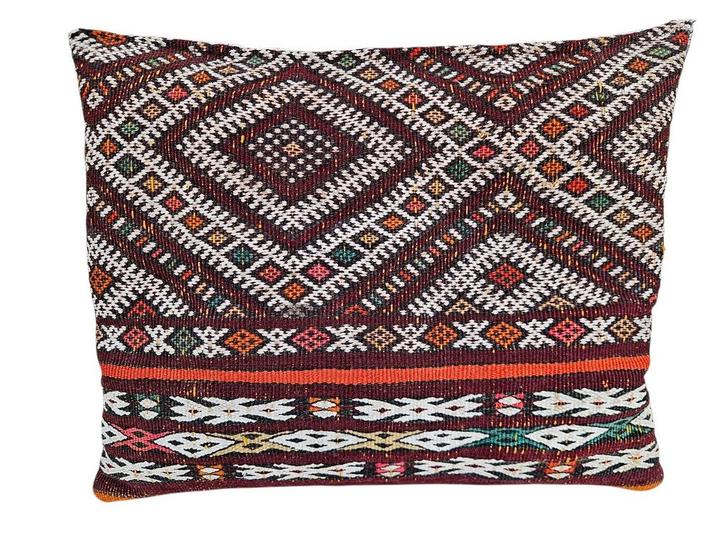 Handmade oriental wool Kelim Cushion vintage Marocco 30x46cm, Huis en Inrichting, Woonaccessoires | Kussens, Zo goed als nieuw