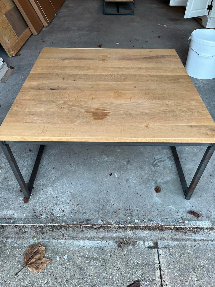 Moderne Salontafel Teak hout 80 x 80cm, Huis en Inrichting, Tafels | Salontafels, Gebruikt, Minder dan 50 cm, 50 tot 100 cm, 50 tot 100 cm