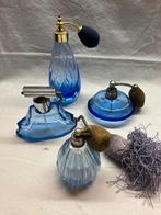 Parfumverstuivers antiek blauw glas, Verzamelen, Verzenden, Gebruikt, Parfumfles