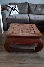 Bijzettafel tafel opiumtafel salontafel hout 60b x 35h, Huis en Inrichting, Ophalen, Gebruikt, 50 tot 100 cm, Vierkant