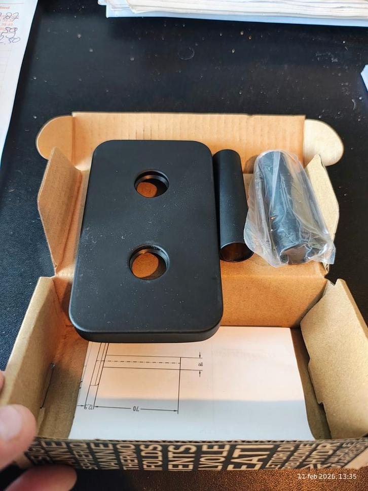 Bruckner Dubbel Rozet voor radiator - Matzwart - HOH 50mm, Doe-het-zelf en Verbouw, Verwarming en Radiatoren, Nieuw, Ophalen of Verzenden