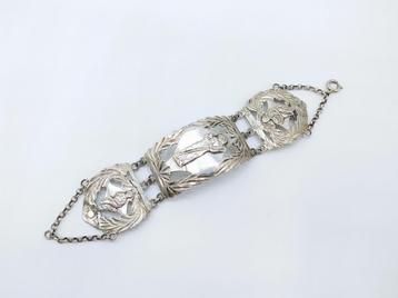 Zilveren armband van bijbelslot, R. Heyema, Sneek, 1827 beschikbaar voor biedingen
