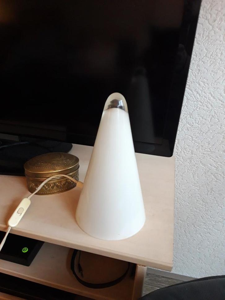 Glazen vintage design lamp van TEEPEE (Frankrijk 1980), Huis en Inrichting, Lampen | Tafellampen, Zo goed als nieuw, Minder dan 50 cm