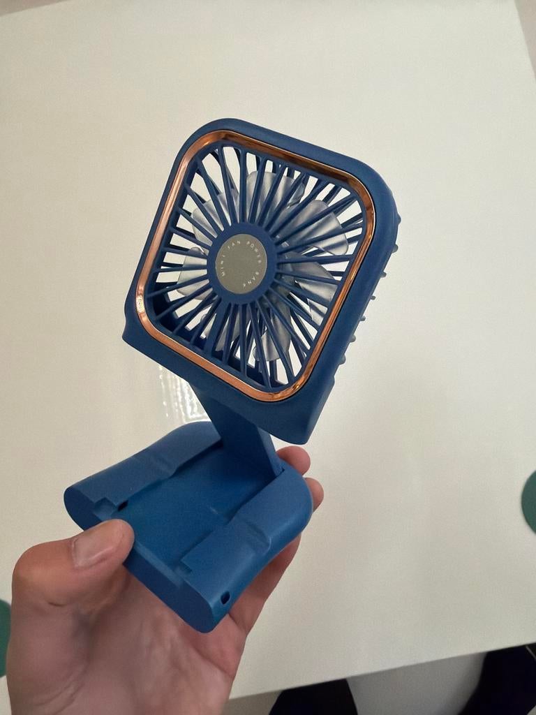 Compacte Tafelventilator - Blauw, Witgoed en Apparatuur, Ventilatoren, Ophalen of Verzenden, Ventilator met afstandsbediening