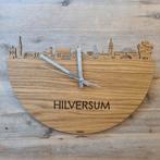 Handgemaakte Eikenhouten Wandklok, Ophalen of Verzenden, Nieuw, Analoog, Wandklok