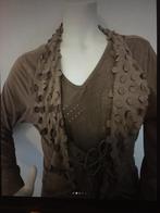 Anna scott vestje en top maat xl top maat l zgan suede look, Bruin, Maat 46/48 (XL) of groter, Zo goed als nieuw, Lange mouw