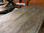 Tafel 210x107 Deens ovaal donkerbruin mangohout matrix poot, Ophalen, 100 tot 150 cm, Vijf personen of meer, Metaal