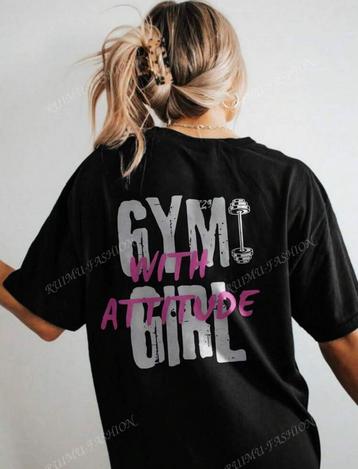 NIEUW shirtje ‘gym girl with attitude’ €7. beschikbaar voor biedingen
