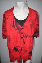 KG84 Chalou Shirt Zwart Rood maat 44, Chalou, Zo goed als nieuw, Rood, Shirt of Top