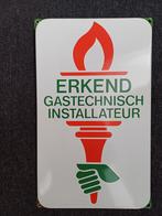 Emaille bord gastechnisch installateur, Antiek en Kunst, Ophalen of Verzenden
