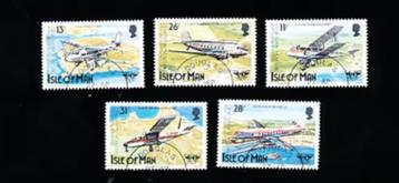 ISLE OF MAN serie rondstempel VLIEGTUIG koopje beschikbaar voor biedingen
