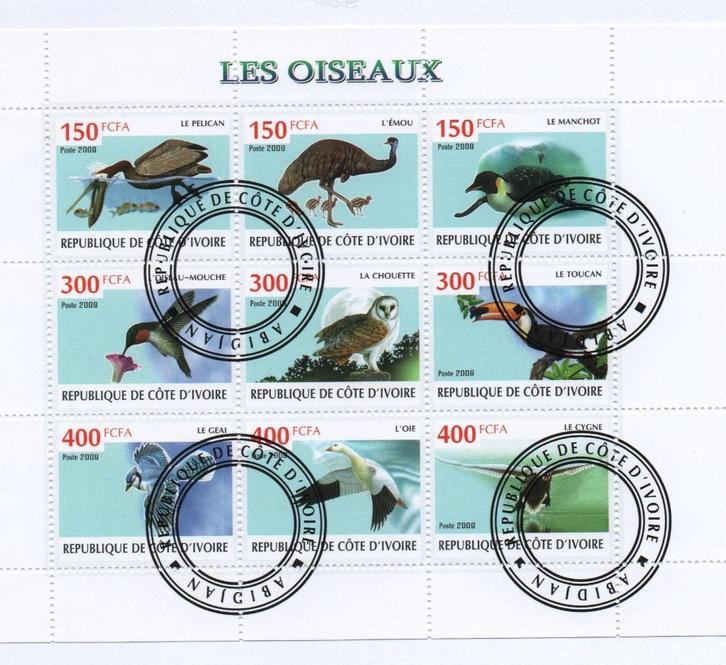 Birds, vogels - Cote DÍvoire 2009 - Gestempeld used, Postzegels en Munten, Postzegels | Thematische zegels, Gestempeld, Dier of Natuur