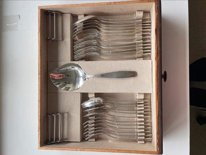 Gero Berzilverde Bestekset in Houten Cassette, Antiek en Kunst, Antiek | Bestek, Ophalen of Verzenden