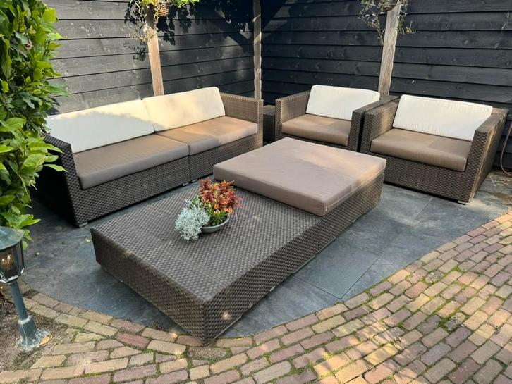 Dedon Lounge Loungeset Tuinset, Tuin en Terras, Tuinsets en Loungesets, Zo goed als nieuw, Wicker, Hocker, Ophalen