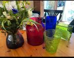 Gekleurde Designvazen , Leerdam , Fins, Rood, Groen, Kobalt, Ophalen of Verzenden
