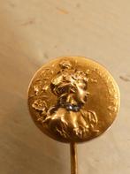 14 Karaat gouden printemps speld met 3 diamantjes, Sieraden, Tassen en Uiterlijk, Broches, Minder dan 4 cm, Ophalen of Verzenden