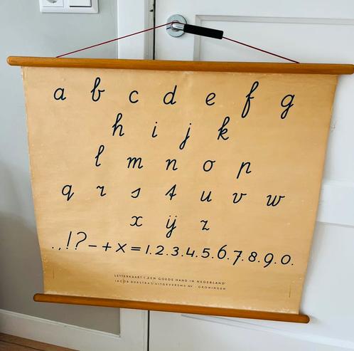 Antieke schoolplaat wandkaart alfabet schoolkaart school abc, Antiek en Kunst, Antiek | Schoolplaten, Overige thema's, Ophalen