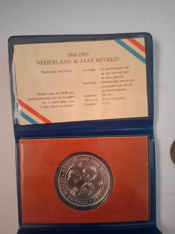 Nederland 40 Jaar Bevrijd Herdenkingsmunt, Postzegels en Munten, Munten en Bankbiljetten | Toebehoren, Verzamelmap, Ophalen of Verzenden