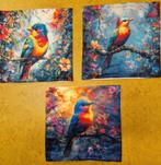 3 X Nieuwe kussen hoezen " vogel, Ophalen of Verzenden, Nieuw, Overige kleuren, Vierkant