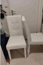 2 witte stoelen izgst met kunstleer, Huis en Inrichting, Stoelen, Twee, Wit, Zo goed als nieuw, Ophalen
