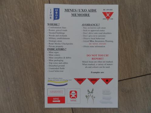 IFOR MINES / UXO AIDE MEMOIRE (IK), Verzamelen, Militaria | Algemeen, Landmacht, Overige typen, Nederland, Verzenden