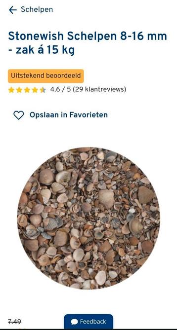 Zak schelpen met zand beschikbaar voor biedingen