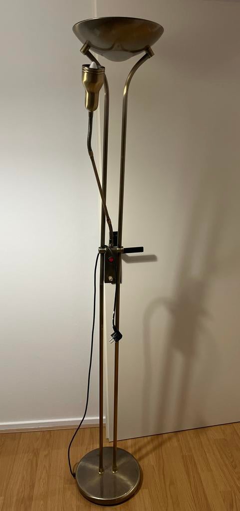 Goudkleurige dimbare lamp, Ophalen, Gebruikt, Metaal, 150 tot 200 cm