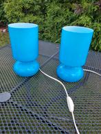 Set van 2 blauwe IKEA Lykta tafellampen, Ophalen of Verzenden, Minder dan 100 cm, Modern, Glas