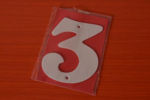 Retro vintage stalen huisnummer - Nummer 3, Antiek en Kunst, Antiek | Woonaccessoires, Ophalen of Verzenden