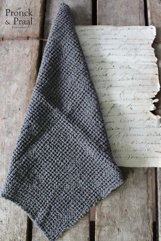 Keukendoekje gewafeld katoen Nr.2 *Pronck & Praal*, Huis en Inrichting, Keuken | Textiel, Nieuw, Overige typen, Grijs, Ophalen of Verzenden