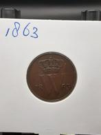 1 cent 1863 Koning Willem III, Ophalen of Verzenden, Koning Willem III, 1 cent, Losse munt
