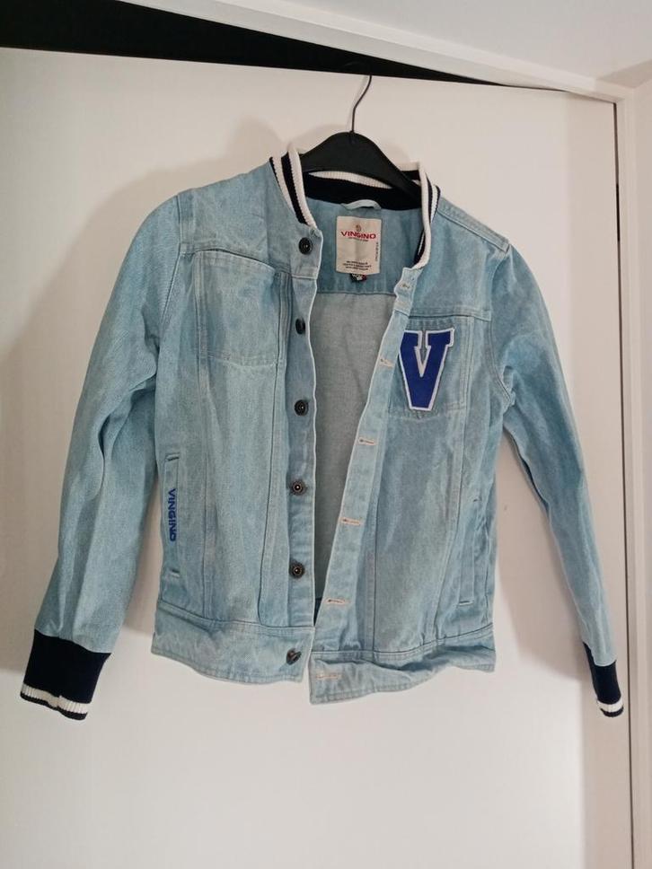 Vingino spijkerjas maat 164, Kinderen en Baby's, Kinderkleding | Maat 164, Zo goed als nieuw, Jongen, Jas, Ophalen of Verzenden