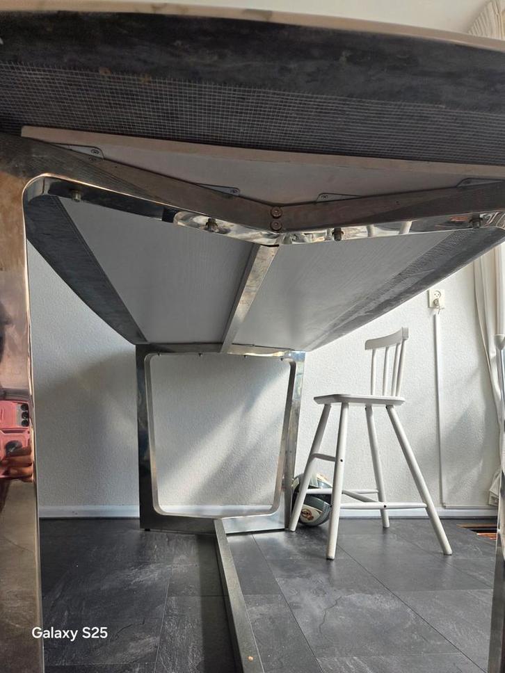 Moderne Eettafel met Marmerlook Blad, Huis en Inrichting, Tafels | Eettafels, Zo goed als nieuw, 100 tot 150 cm, 150 tot 200 cm