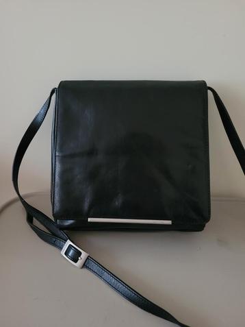 Claudio Ferrici leren tas zwart schoudertas  beschikbaar voor biedingen
