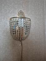Vintage Wandlamp met Kristallen, Huis en Inrichting, Lampen | Wandlampen, Ophalen of Verzenden, Gebruikt, Glas, Vintage