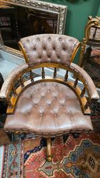 Lederen Chesterfield bureaustoel, Antiek en Kunst, Ophalen