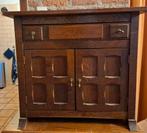 Houten kastje met lades en deuren, Ophalen, Gebruikt, Vintage, 50 tot 100 cm