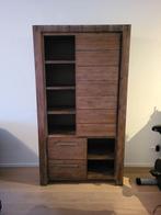 Te koop  acacia  houten  bergkast, Ophalen of Verzenden, Zo goed als nieuw, 25 tot 50 cm, 200 cm of meer