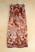 Prcahtige lange vintage rok terra met bloemen 38 M, Maat 38/40 (M), Ophalen of Verzenden, Roze, Gedragen