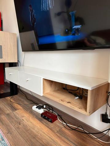Zwevend TV-Meubel Eikenhout/Kunststof