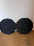 Gewicht schijven met halterstang, Sport en Fitness, Fitnessmaterialen, Ophalen, Zo goed als nieuw, Benen, Halterschijven