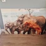 Wand paneel van glas olifanten 120 x 80 z.g.a.n., Huis en Inrichting, Woonaccessoires | Schilderijen, Tekeningen en Foto's, Schilderij