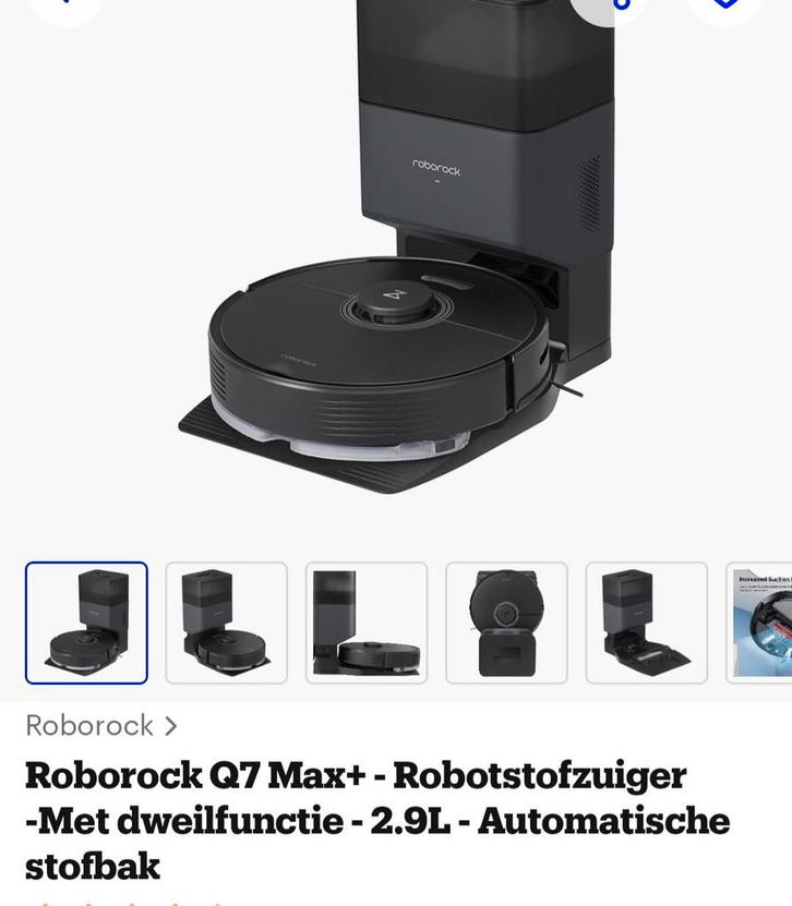 Roborock Q7 Max+ Robotstofzuiger - Nieuwstaat!, Witgoed en Apparatuur, Stofzuigers, Zo goed als nieuw, Robotstofzuiger, Minder dan 1200 watt
