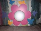 Roze houten lamp met vlinders voor kinderkamer, Ophalen, Zo goed als nieuw, Glas