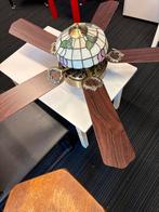 Vintage Plafondventilator met Tiffany Lamp, Ophalen, Gebruikt, Glas, Minder dan 50 cm