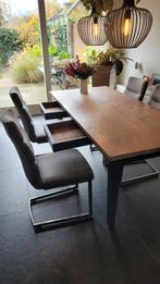 Retro eetkamertafel met 4 stoelen, Huis en Inrichting, Ophalen, Gebruikt, Retro, 4 tot 6 stoelen