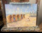 Origineel schilderij strandtafereel Toon van Asten, Antiek en Kunst, Kunst | Schilderijen | Klassiek, Ophalen